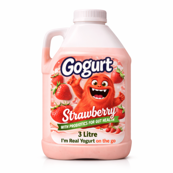 GOGURT ORGANIC YOGURT, STRAWBERRY, 3L