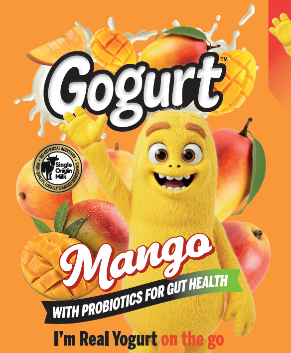 GOGURT ORGANIC WHOLE MILK PROBIOTIC YOGURT, MANGO, 500ML